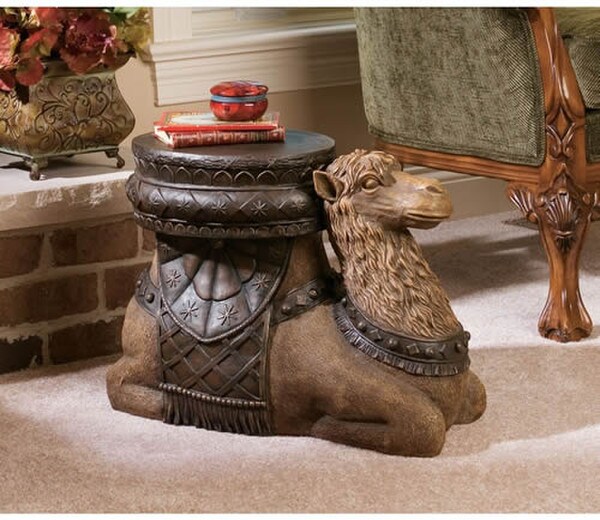 Statue Kasbah Camel Sculptural Side Table Unique Decorative Artwork